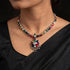 925 Navratna Addigai Silver Necklace Set (pre order)