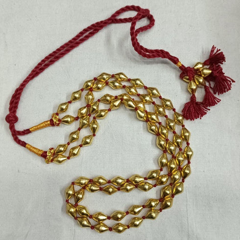 Two Line Maroon Gold Dholki