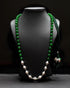 Dholki Green Beads Single Line Necklace