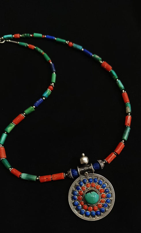 925 Silver Turquoise Lapis necklace