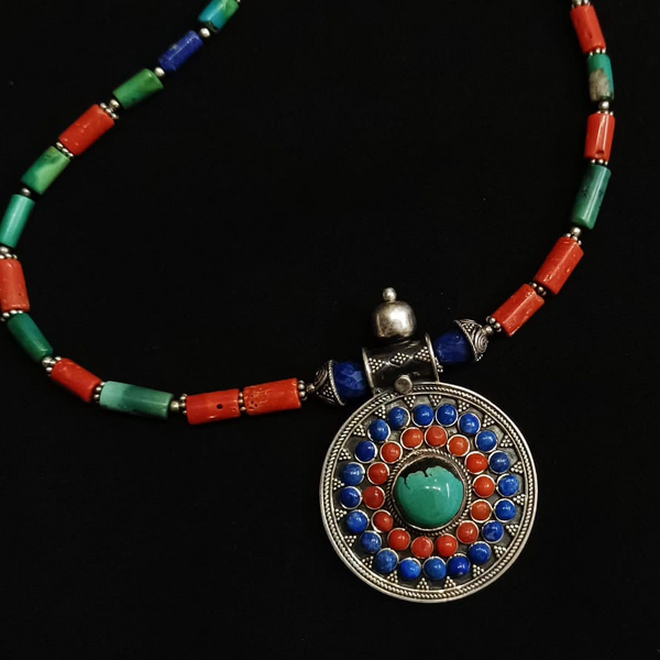 925 Silver Turquoise Lapis necklace