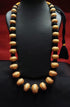 Gold plated Big Wax Carved Bead Necklace (oversized beads)