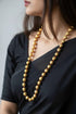 Goldplated Wax Carved Necklace
