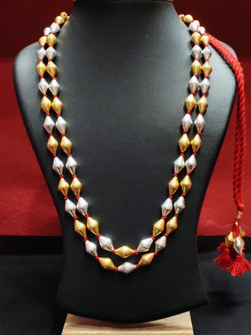 Two Line Dual tone Dholki Necklace