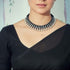 925 silver round bead handcrafted thread choker necklace made in Jaipur