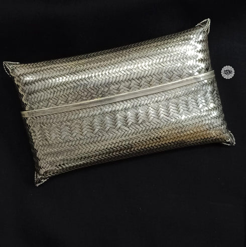 Silver Intricate Wide Clutch, 925 silver purse, Part wear pure silver bags
