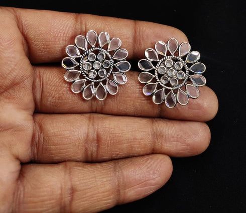 Clear White Stone Studs