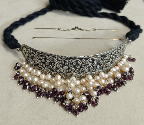 Silver Chitai Pearl Choker