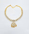 925 silver White Kundan addigai necklace, Gold plated Silver Attigai