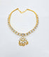 925 silver White Kundan addigai necklace, Gold plated Silver Attigai