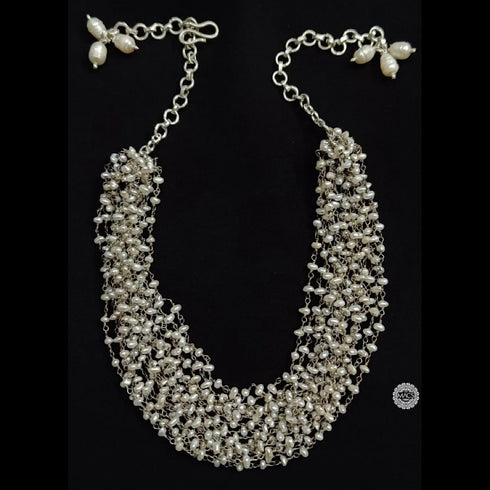 Pearl Bunch Silver Necklace