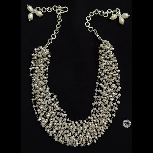 Pearl Bunch Silver Necklace