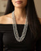Three Line Round Beads Necklace