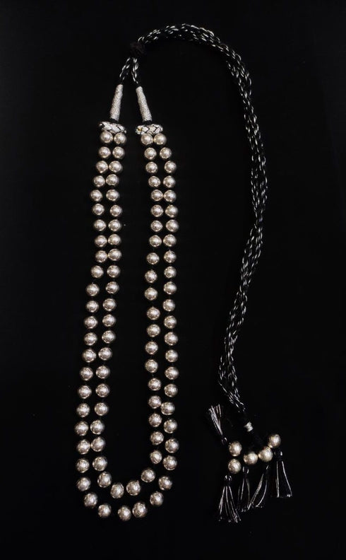 Two Line Round Beads Necklace