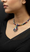 925 Navratna Addigai Silver Necklace Set (pre order)