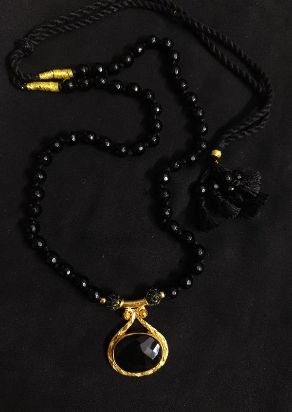 Black onyx beads necklace