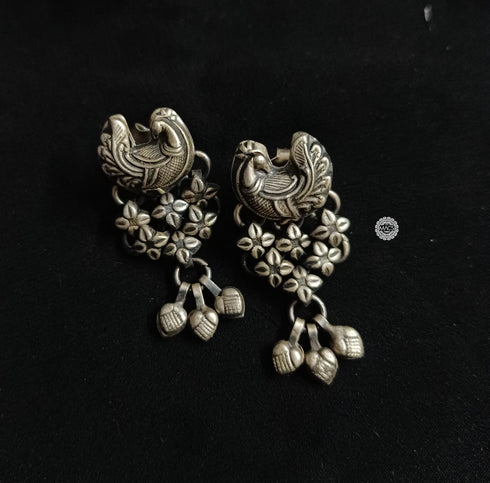 925 Silver Peacock Drop Earrings
