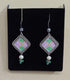 Silver hand painted earrings