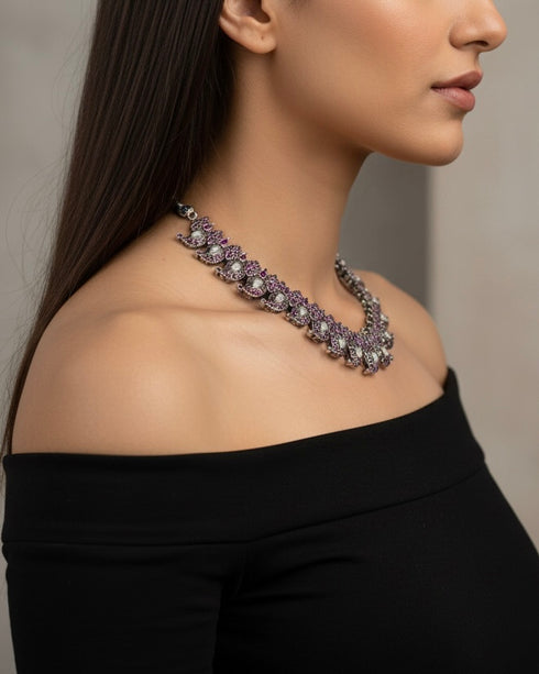 Pink Mango Kemp-Kundan Necklace (pre order)