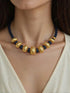 Gold plated Wax Carving Beads Necklace (oversized beads)