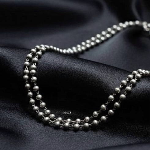 925 Silver layered ball necklace