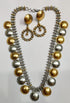 Dual tone necklace earring set
