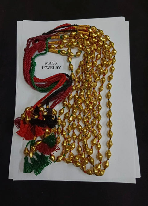 Single Line Gold Dholki Necklace