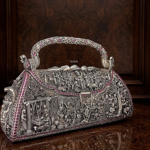 925 Pure Silver Temple Purse