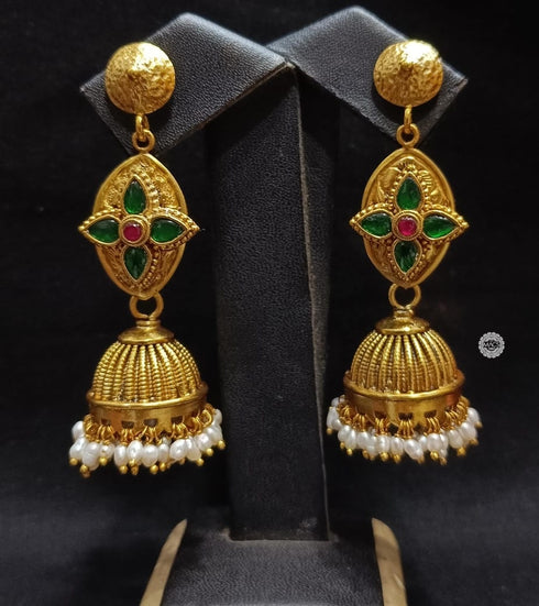 Goldplated Kundan Motif Jhumka