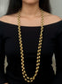 Extra long Two Line Gold Dholki Necklace