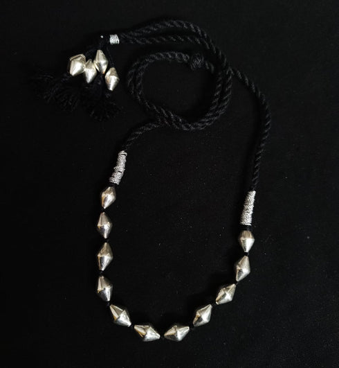 Silver dholki choker necklace