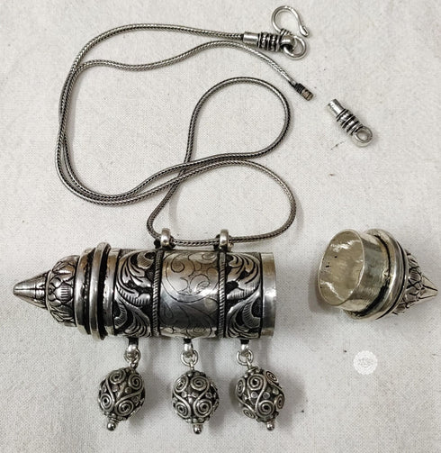 925 Silver taveez necklace