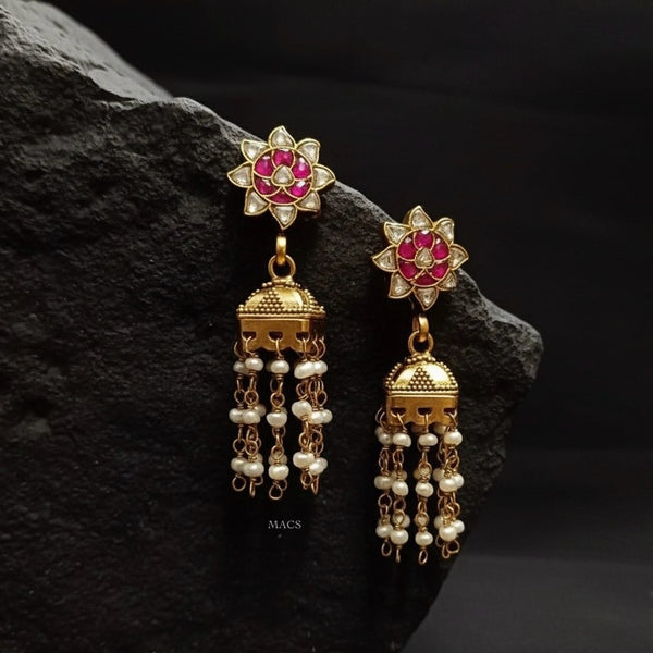 Kundan Gold Pearl Jhumka