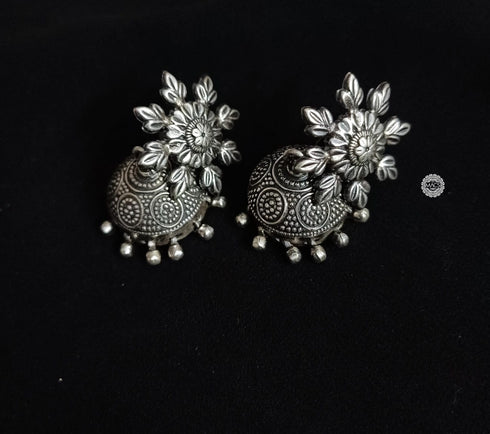 925 Silver Flower Jhumka