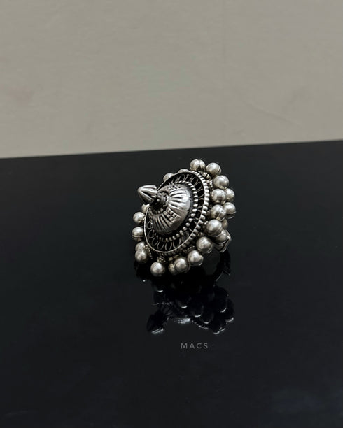 Vintage silver oversized ring for women