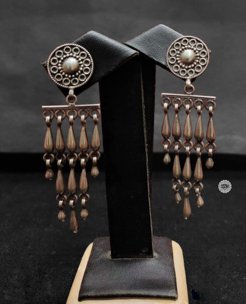 Traditional Indian silver drop earrings for women