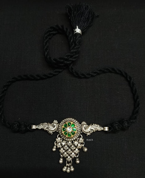 925 Silver Peacock Kundan Choker