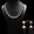 Silver ball necklace-Jhumka set