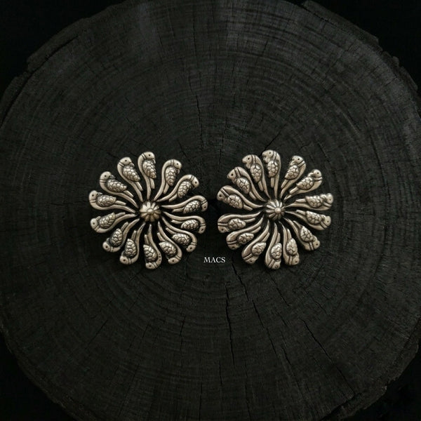 Silver Parrot studs