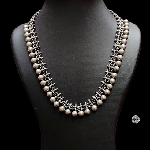 silver ball necklace