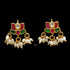 Kundan Gold Lotus Pearl Earrings