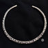 chitai silver hasli necklace, silver flexible choker necklace, silver pipe necklace, intricate chitai work neckpiece