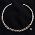 chitai silver hasli necklace, silver flexible choker necklace, silver pipe necklace, intricate chitai work neckpiece