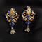 Silver Goldplated Lapis Jhumka