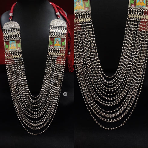 Layered Pearl Silver Necklace