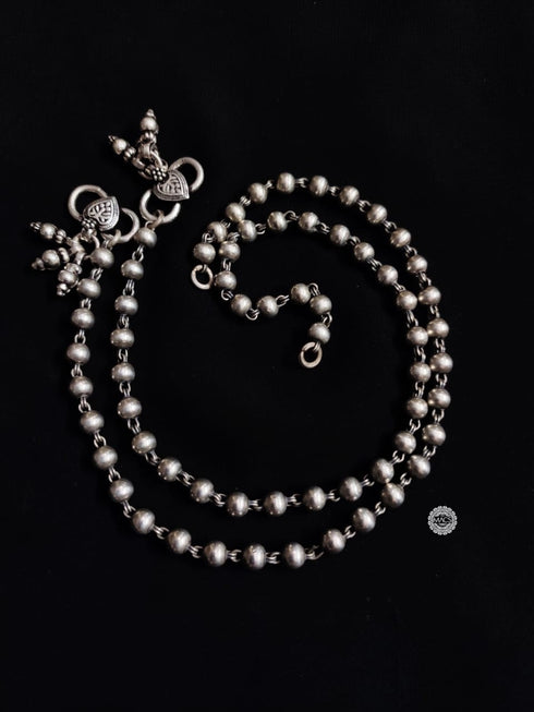 925 Silver ball anklet (pair)