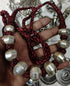Wax Faceted Beads Silver Necklace (oversized beads)