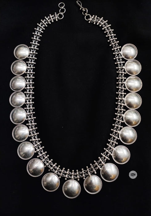 Silver Disc Necklace Set