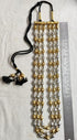 Three line dual tone dholki silver beads necklace, two tone pure silver dholki mala, bormala