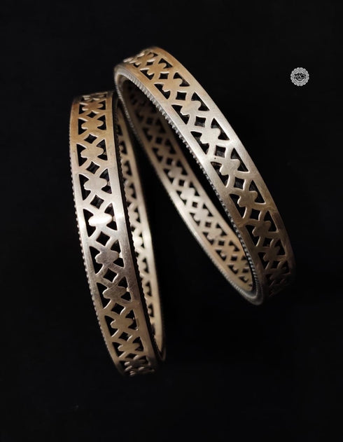 Silver Cut work Bangles (Set of 2)